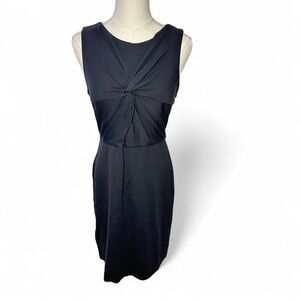 Express Black Midi Dress with Twist Detail